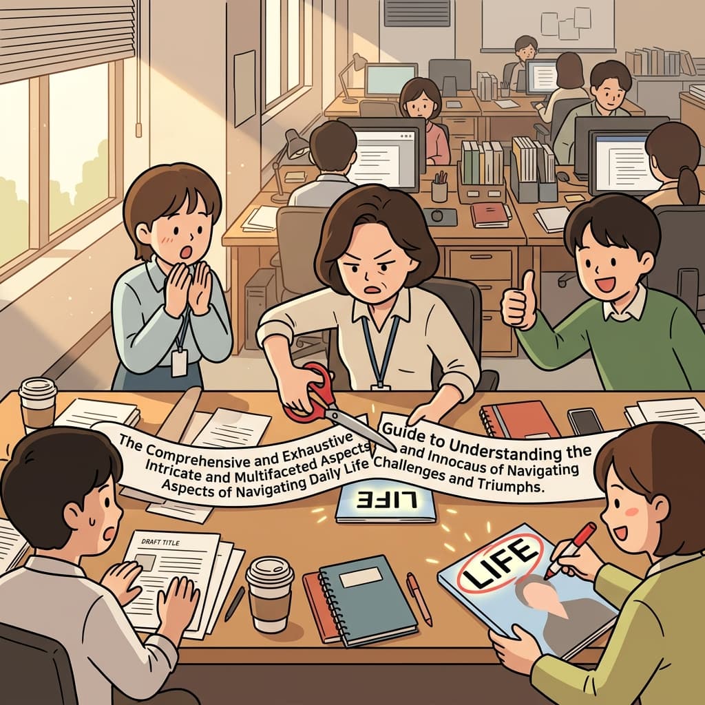 Editors abbreviate the long title into a short, punchy version for the magazine cover.