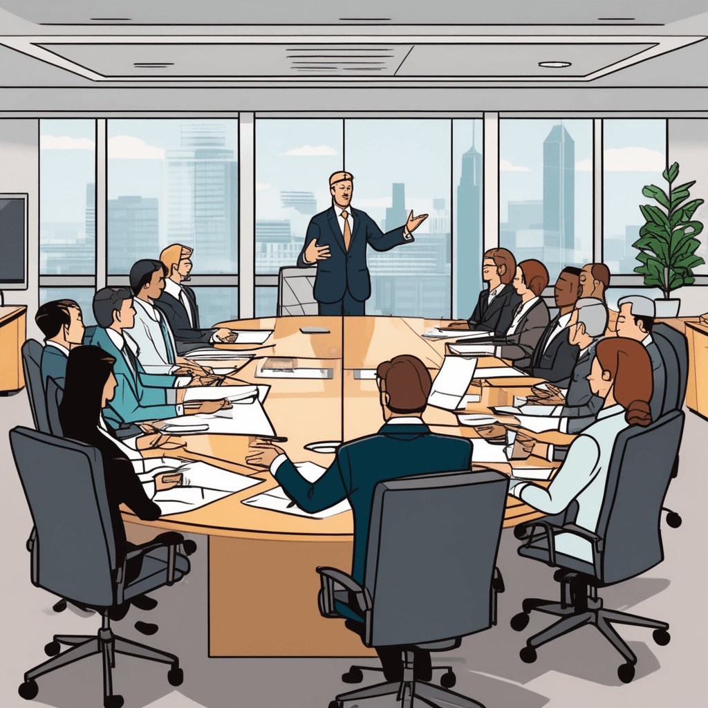 a professional executive openly displays financial documents and charts to colleagues around a conference table. She points to clear profit numbers while maintaining direct eye contact with everyone present. The documents show honest reporting with no hidden information or covered sections. All meeting participants nod approvingly as they review the transparent financial data together. Other executives lean in to examine the open books and shake hands in agreement. business conducted in an honest, open, and legitimate manner