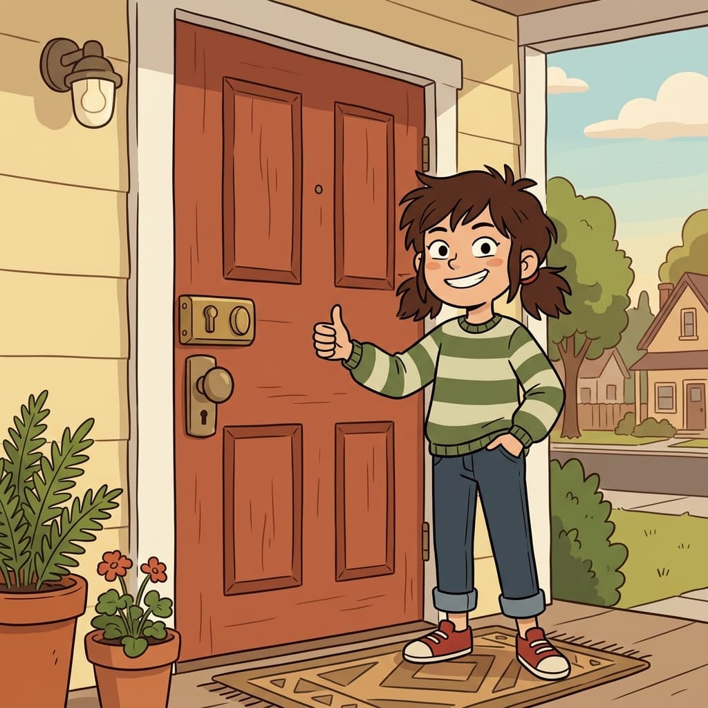 The girl was absolutely certain that she had locked the front door.