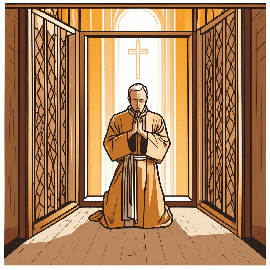Priest granting forgiveness for sins
