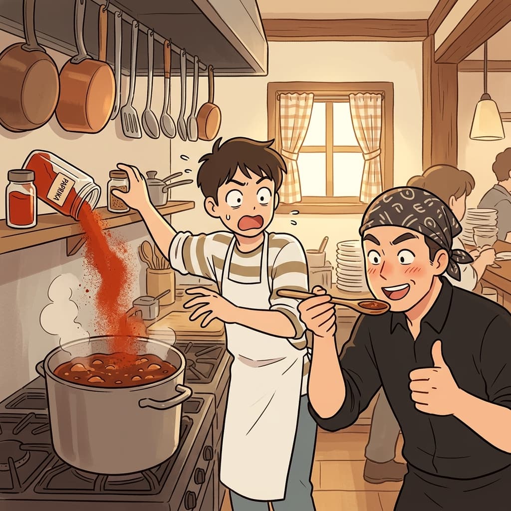 The chef's accidental spice spill created a surprisingly delicious new dish.