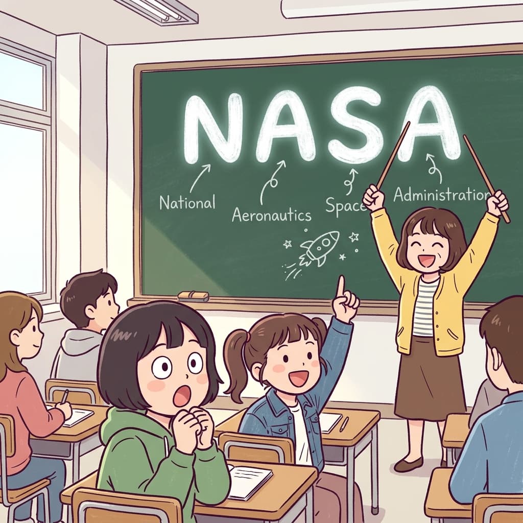 NASA is an acronym for National Aeronautics and Space Administration.