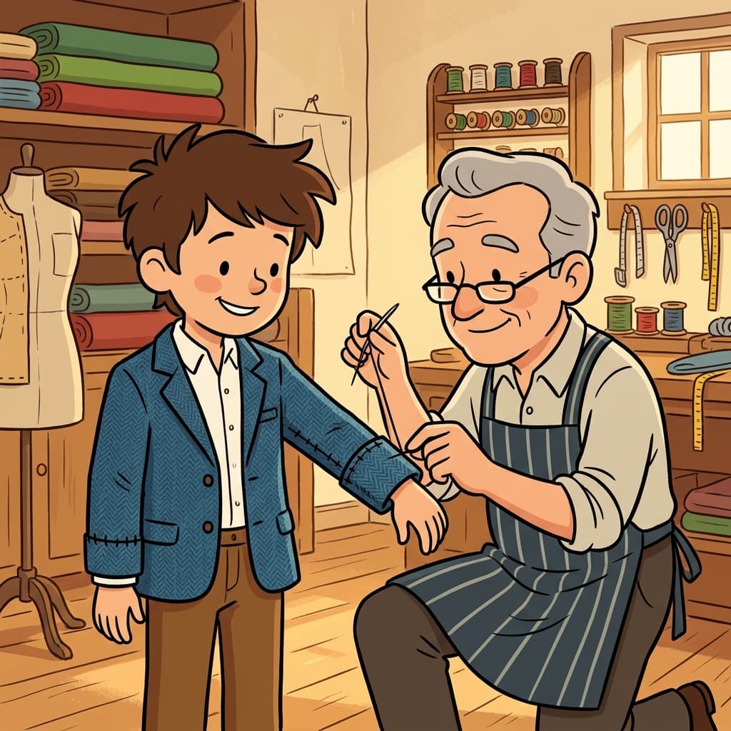 The tailor's adaptability helped him adjust the jacket so it fit the boy. (ADAPT + ABILITY → the ability to adapt to a new situation = adaptability)