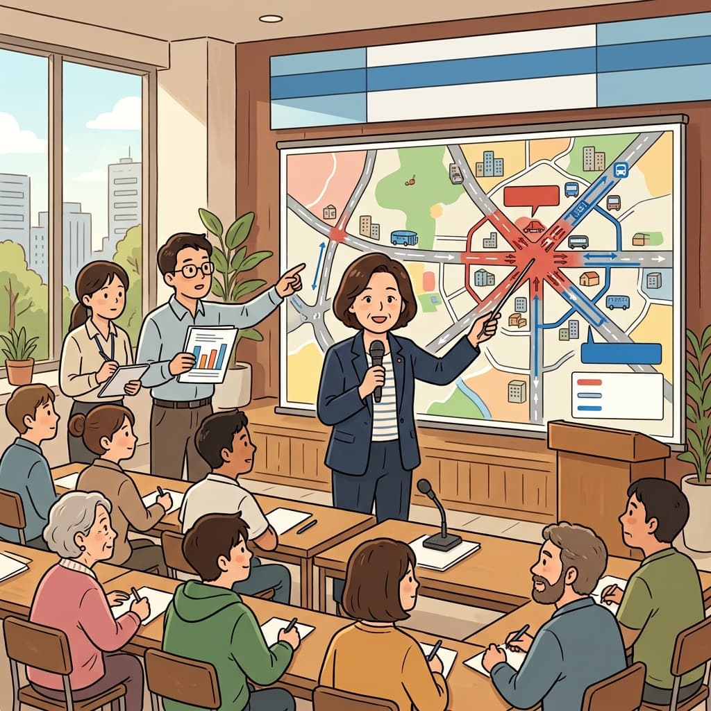 The mayor addressed the city's traffic problems during the meeting.