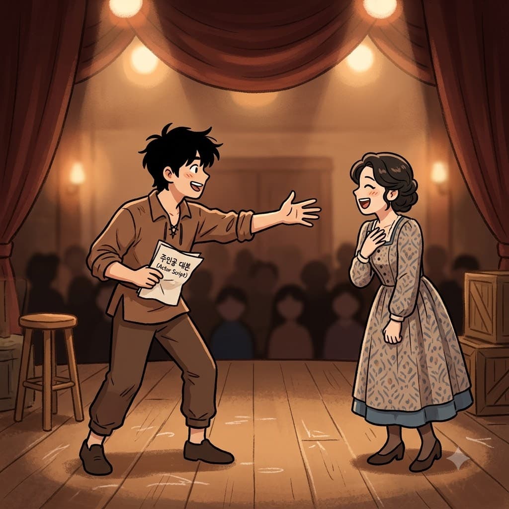 The actor had no line ready, so he ad-libbed and made the audience laugh. (Think of: ad-lib = add a line freely)
