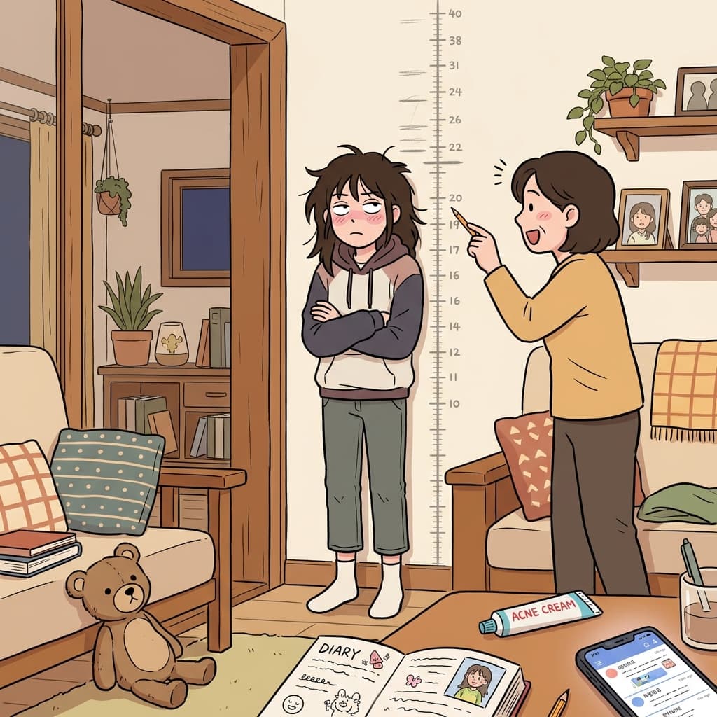 Her teenage years of adolescence brought sudden growth spurts and constant mood swings.