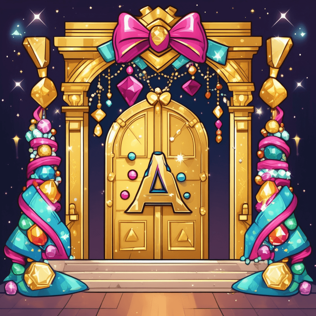 A adorns a door with bling — making it shine and ring!