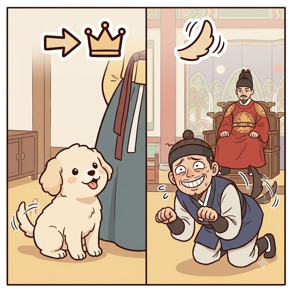 The servant's dog-like adulation toward the strict king made his intentions obvious. (ADULATE = AD (toward) + ULATE (to fawn like a dog))