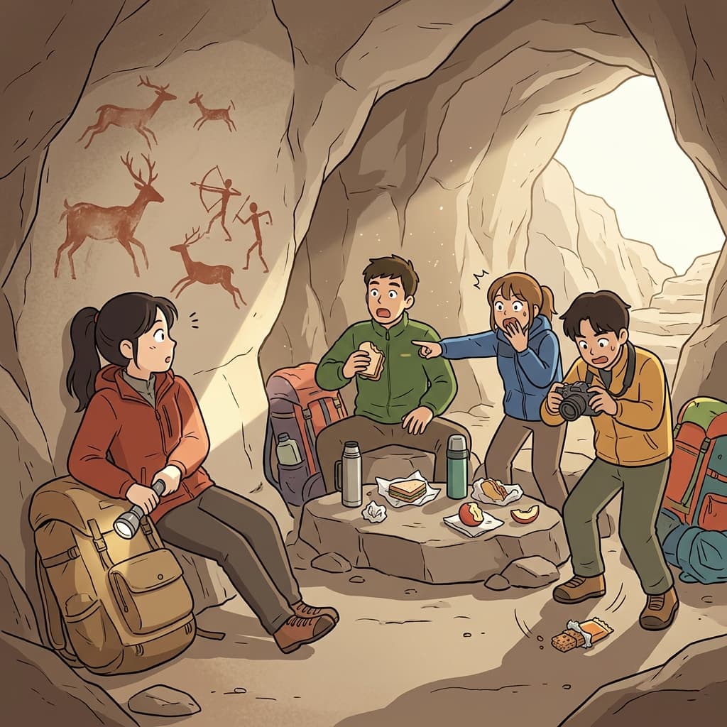 The hikers made an adventitious discovery of ancient cave paintings during their lunch break.