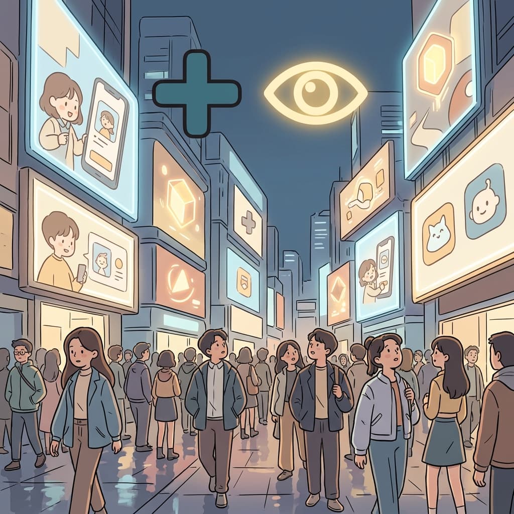 The startup advertised its app with giant glowing displays across the city.