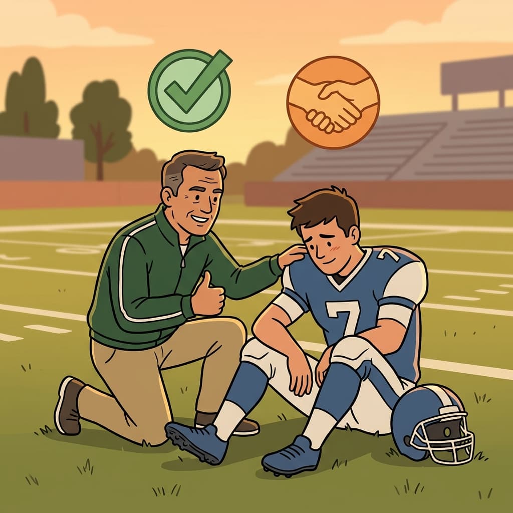 The coach's affirmation helped the player believe in himself. (AFFIRM = SAY YES → AFFIRMATION = A YES MESSAGE)
