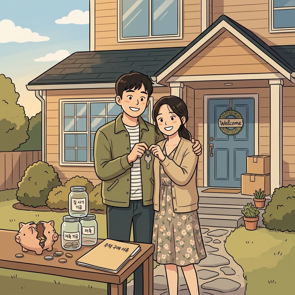 The young couple finally afforded their first home after years of careful saving.