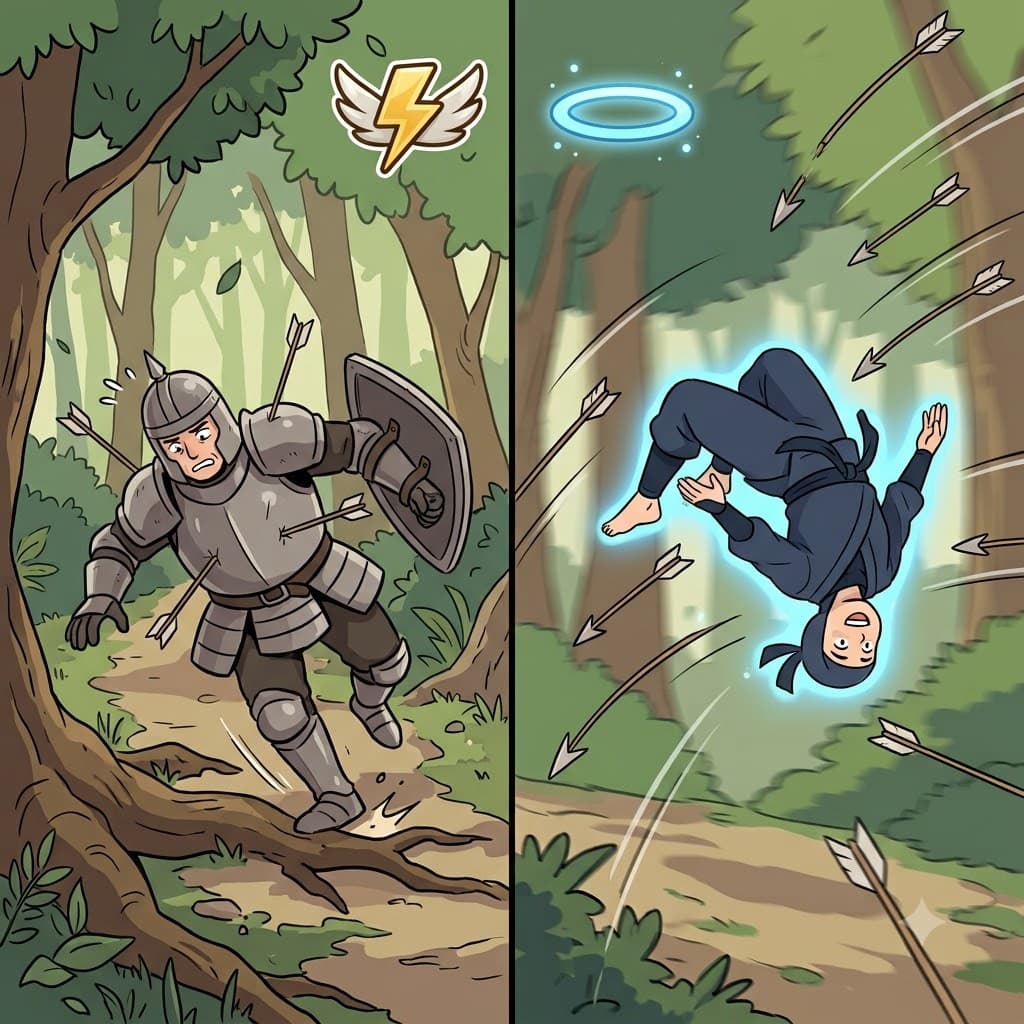 ALACR(swift) + ITY(state) — entering a state(ITY) of purely ALACR(swift) energy, the ninja dodged the arrows with perfect alacrity.