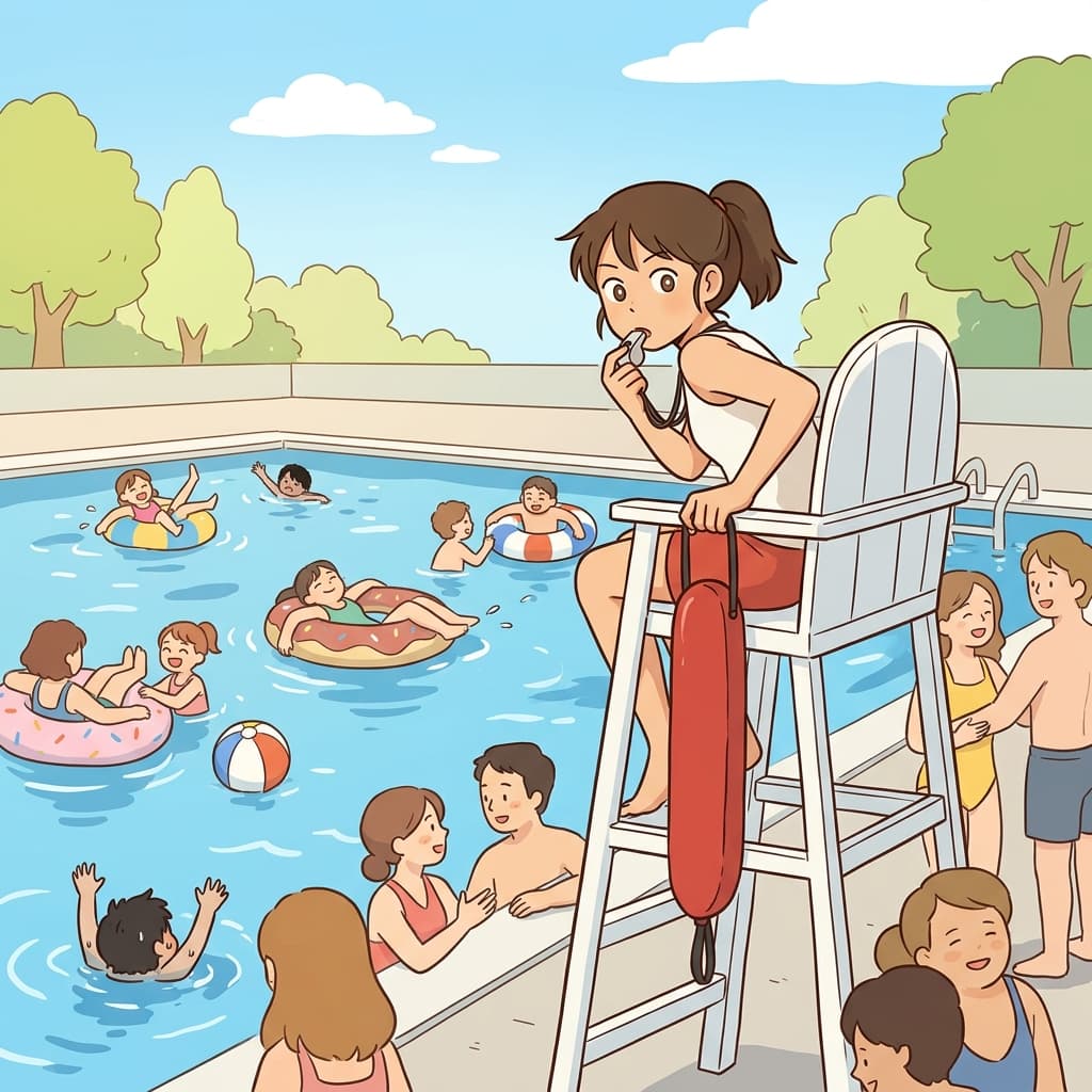 The lifeguard's alertness caught the swimmer struggling before anyone else noticed.
