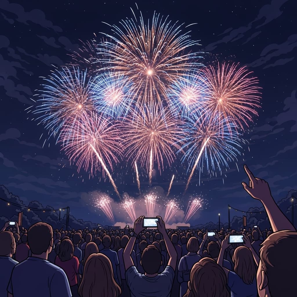 Amazing and blazing — the crowd stays gazing.