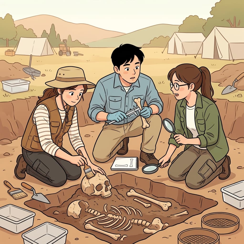 The anthropologist worked with an archaeologist and a biologist to uncover the story of early humans.