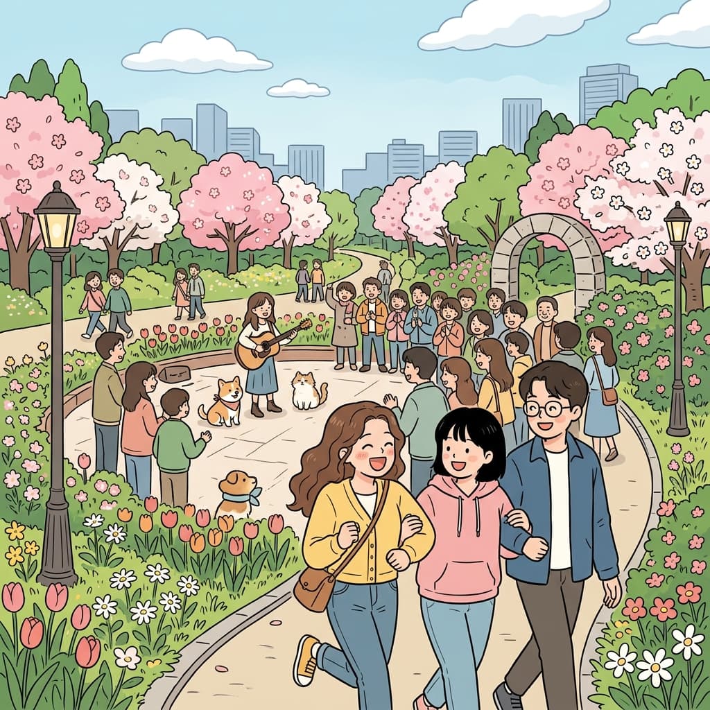 The beautiful park was appealing to visitors from all over the city.