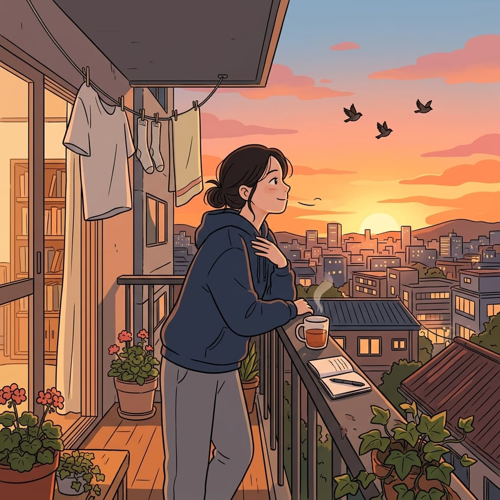She finally took a moment to appreciate the quiet sunset after a long week.