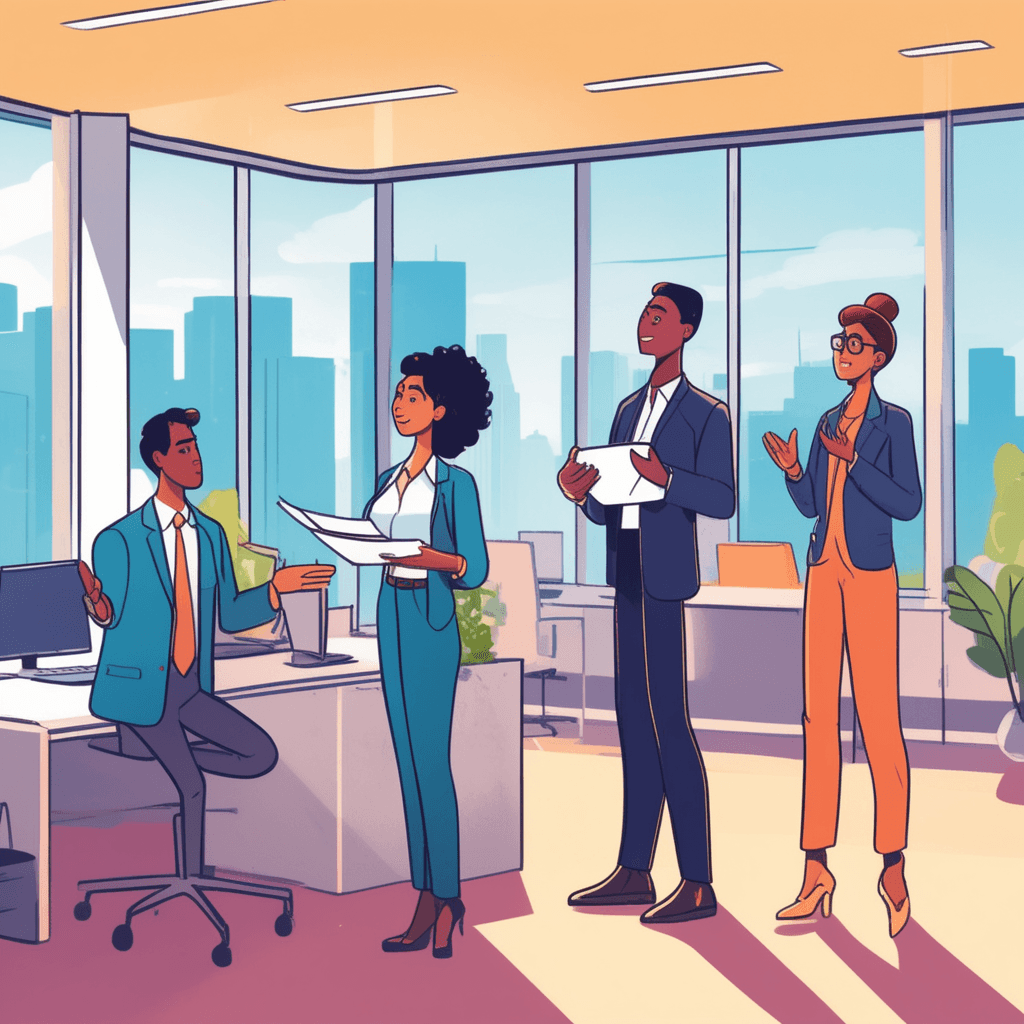 A apprise professional communicating important information to engaged colleagues