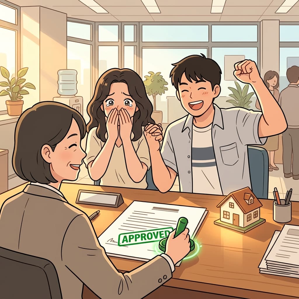 The loan was approved, and the young couple finally got their dream home.