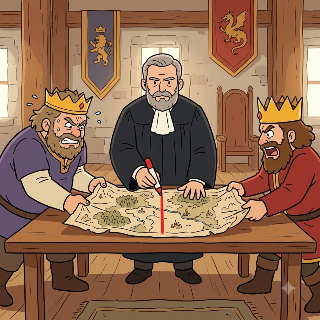 The wise judge became the arbitrator in the border dispute between the two kings.