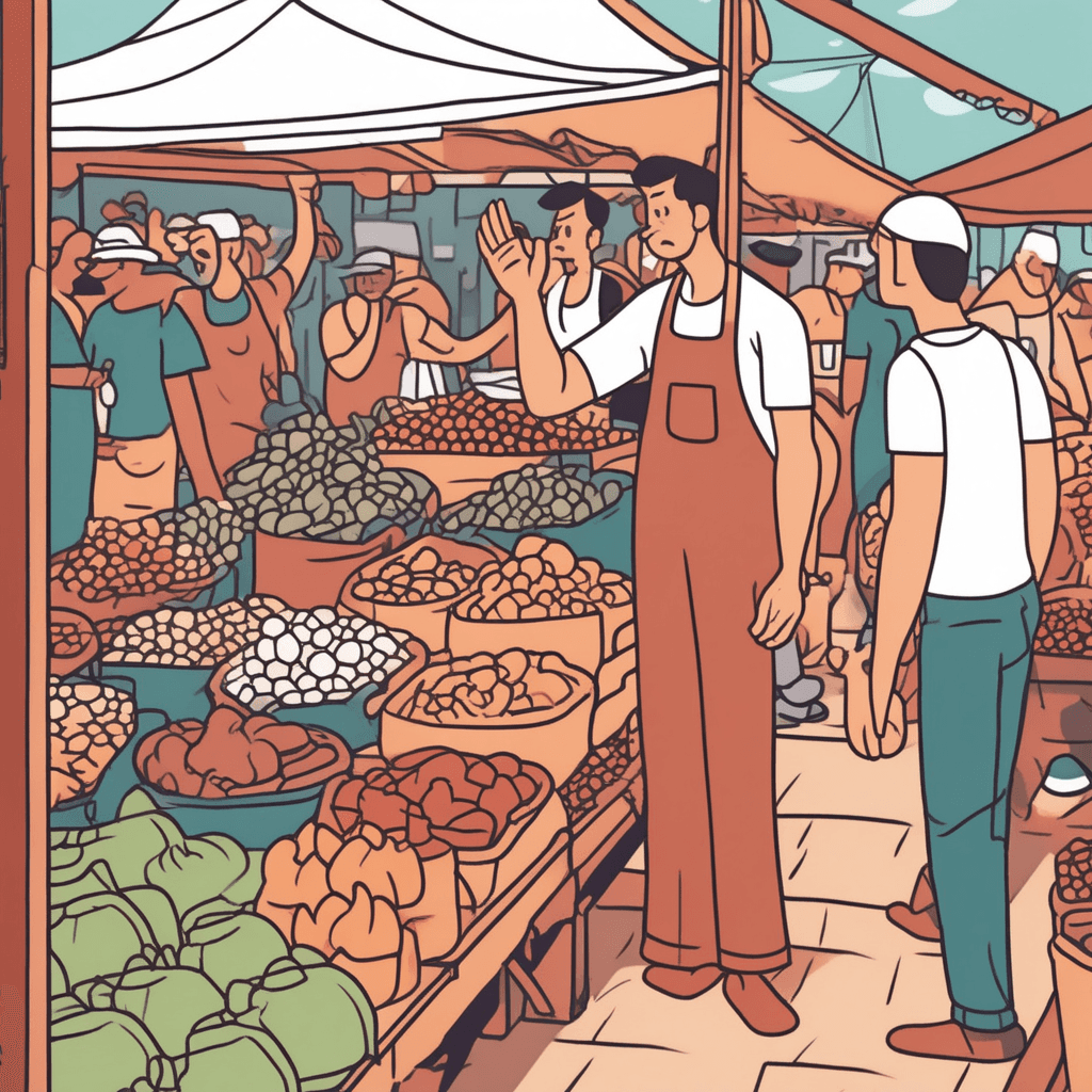 Hide your armpit at the market with a carpet!