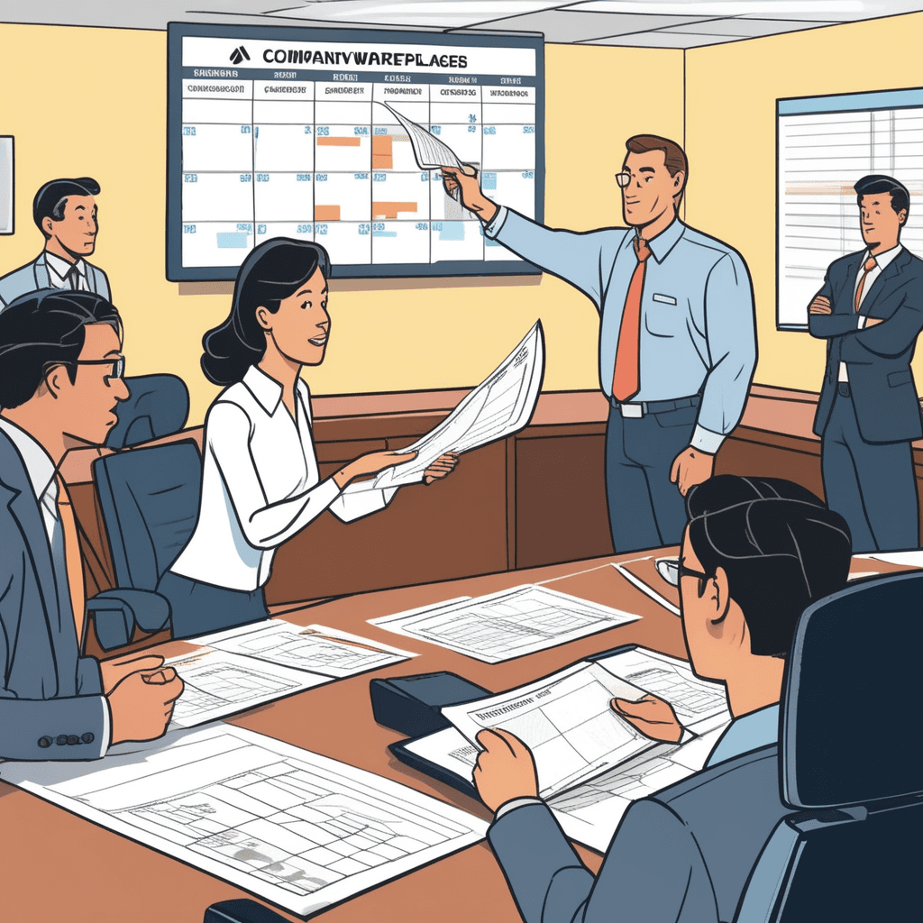 a manager points to a large wall calendar while holding up official documents in her other hand. She announces new workplace rules that will start from today's marked date. Several employees gather around taking notes and checking their own calendars and watches. Before this moment, people were working under old policies, but now everything changes from this specific date forward. Some employees nod in understanding while others discuss the timing among themselves. how something becomes true or effective from a specific point in time