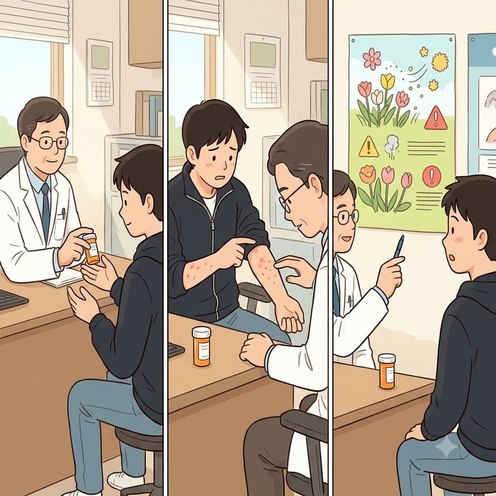 After the doctor prescribed the pill, the patient described a rash, and the doctor ascribed it to a pollen allergy.