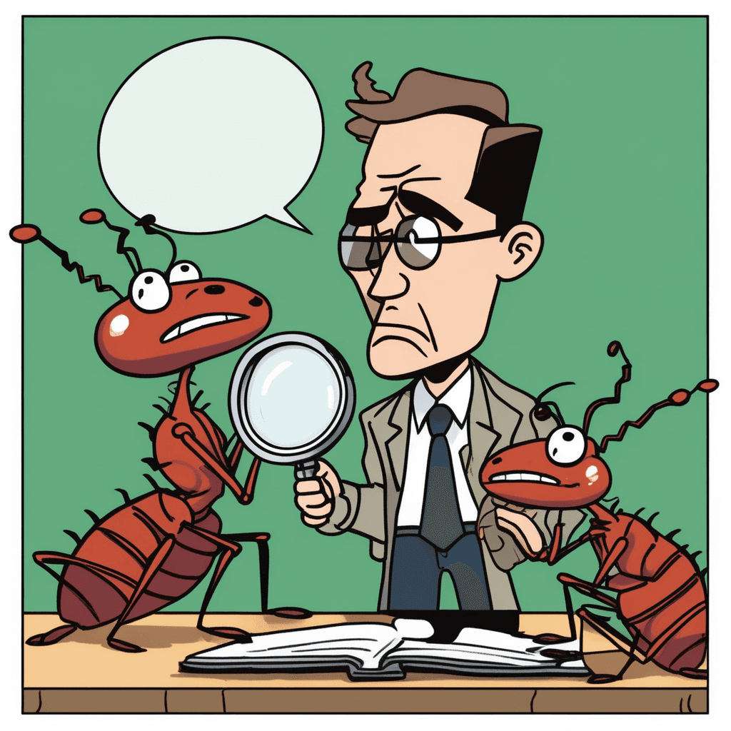 Ask ants with suspicion — looking askance at their shifty answers!