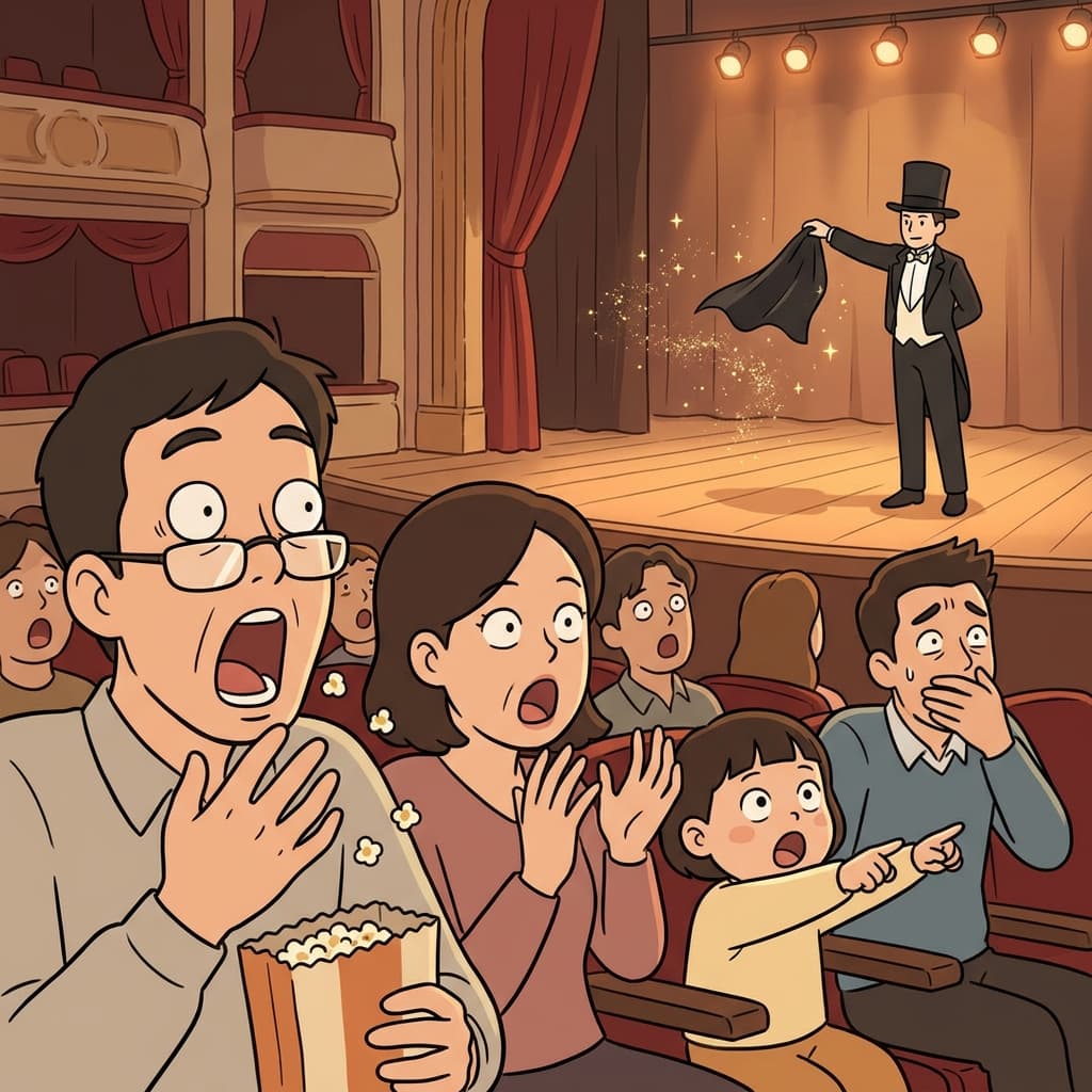 The audience looked astonished when the magician's assistant vanished into thin air.