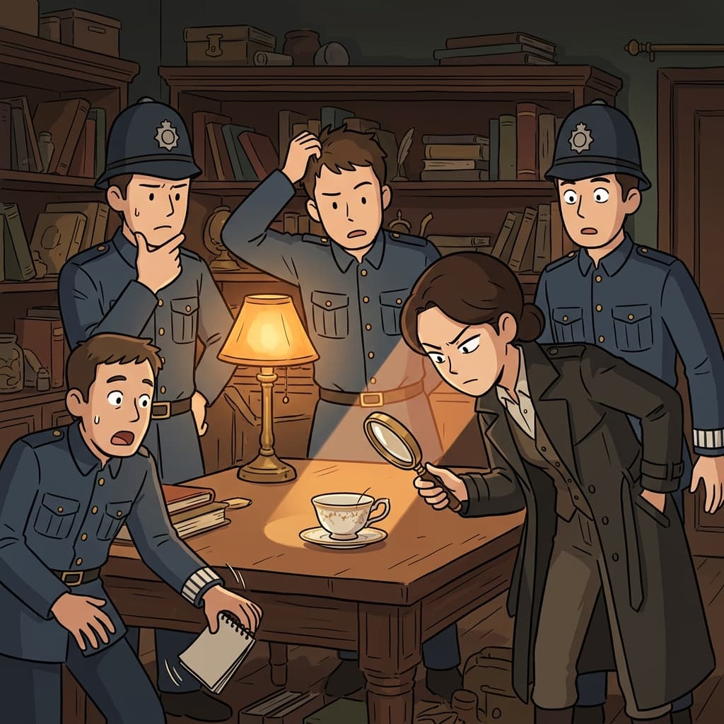The astute detective spotted the tiny clue everyone else missed.