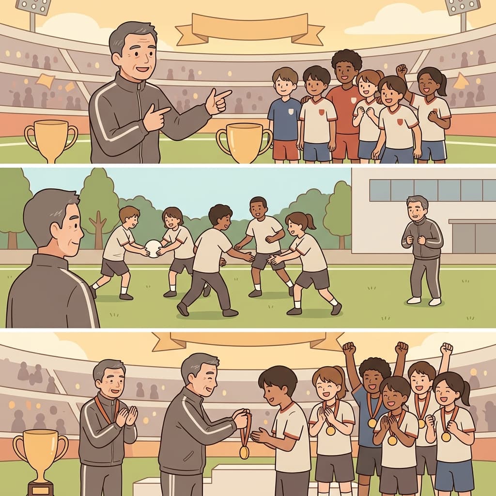 The victory was attributable to everyone's contributions, and the whole team celebrated together.