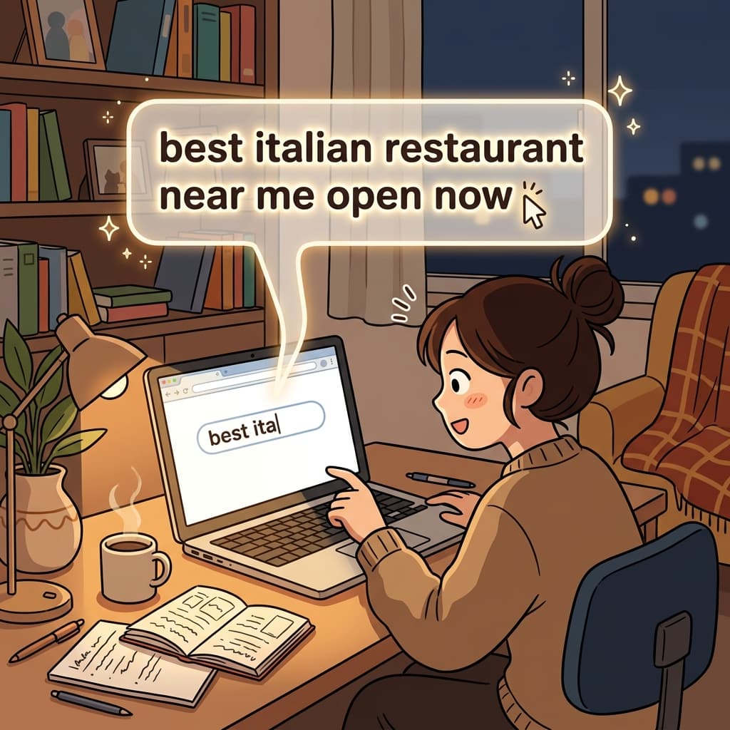 The autocomplete feature finished her search before she typed the second word.