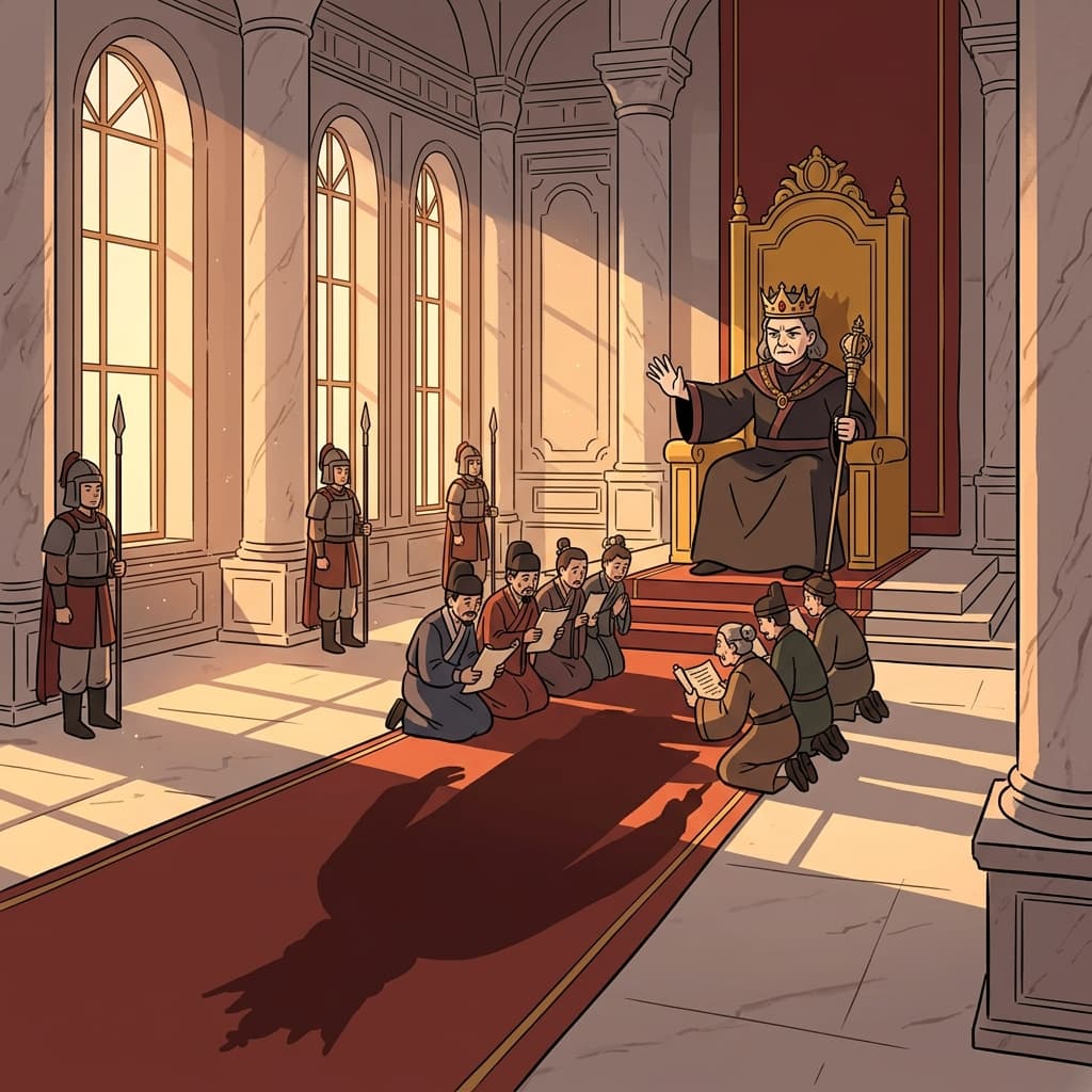 The autocrat rules alone from his golden throne, ignoring every advisor's plea.