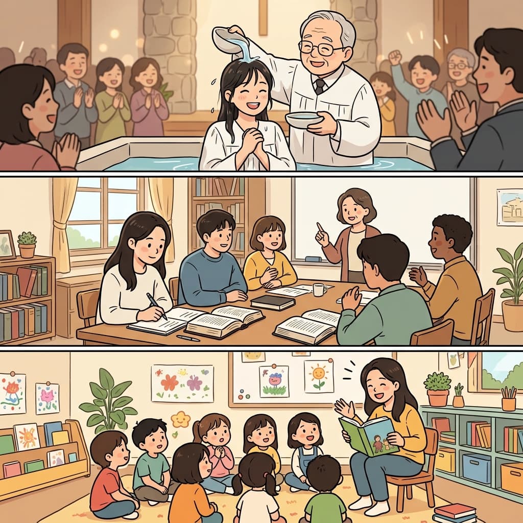 After her baptism, she learned the church's system and grew in wisdom.