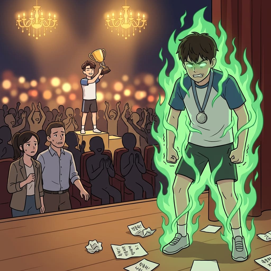 He was consumed by jealousy watching his rival win the trophy.