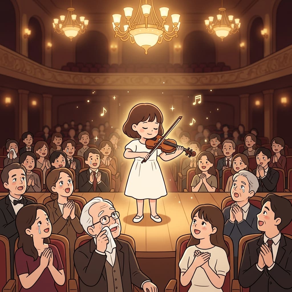 The audience was deeply impressed by the young violinist's flawless performance.