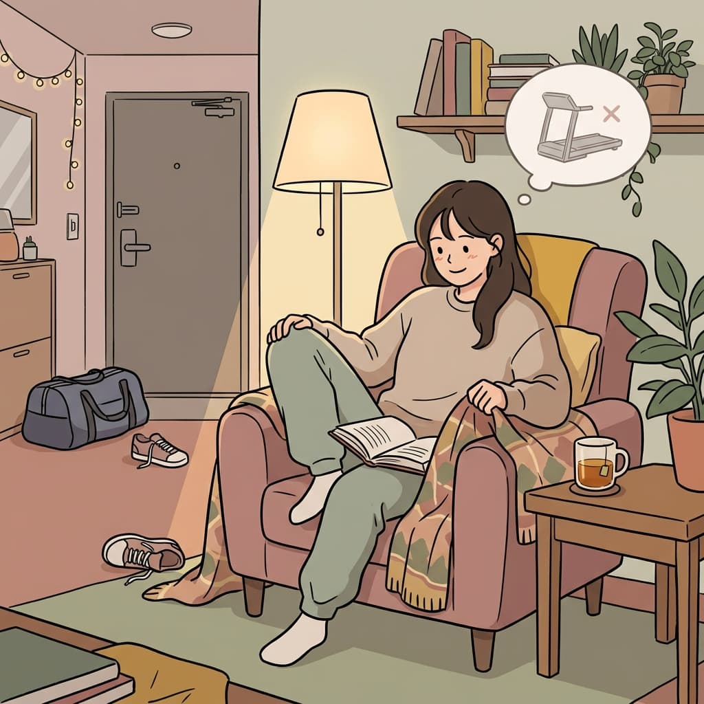 After long days, she is inclined to skip the gym and curl up with a book.