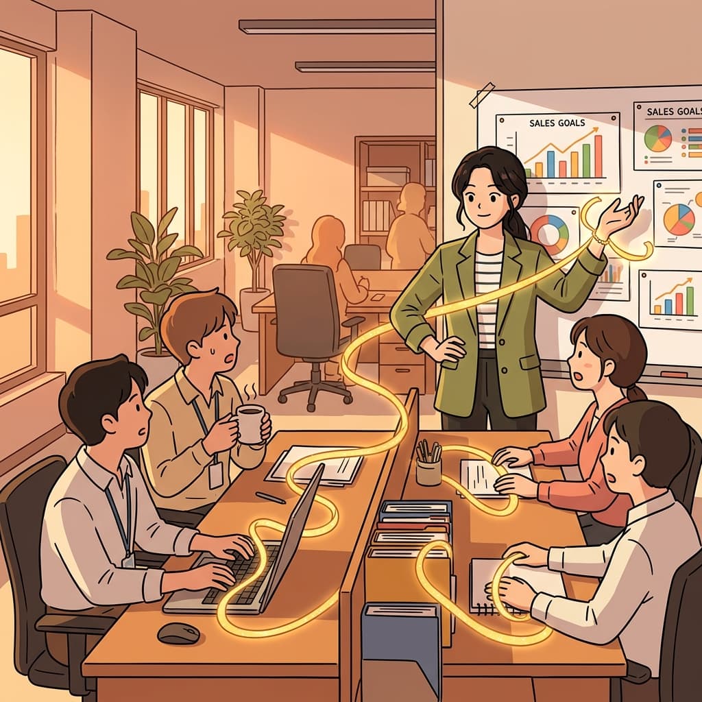 Her promotion is tied into the team's overall sales performance this quarter.