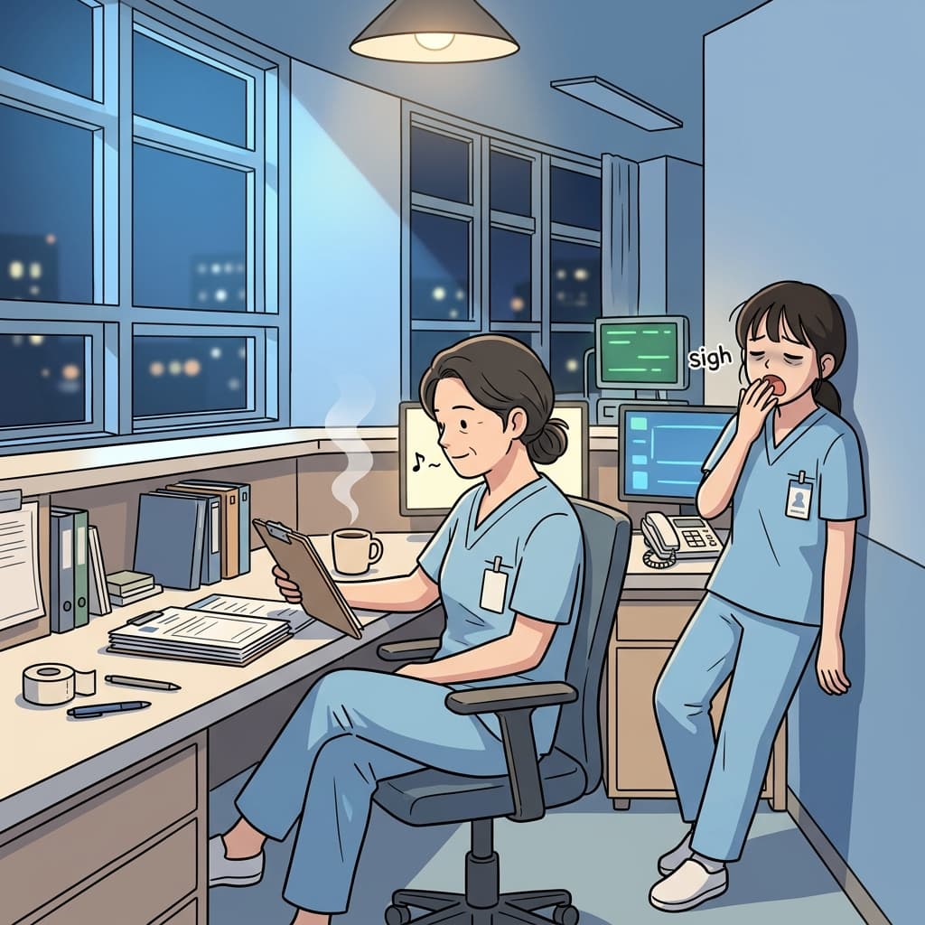 After ten years on night shifts, she is used to working while the city sleeps.