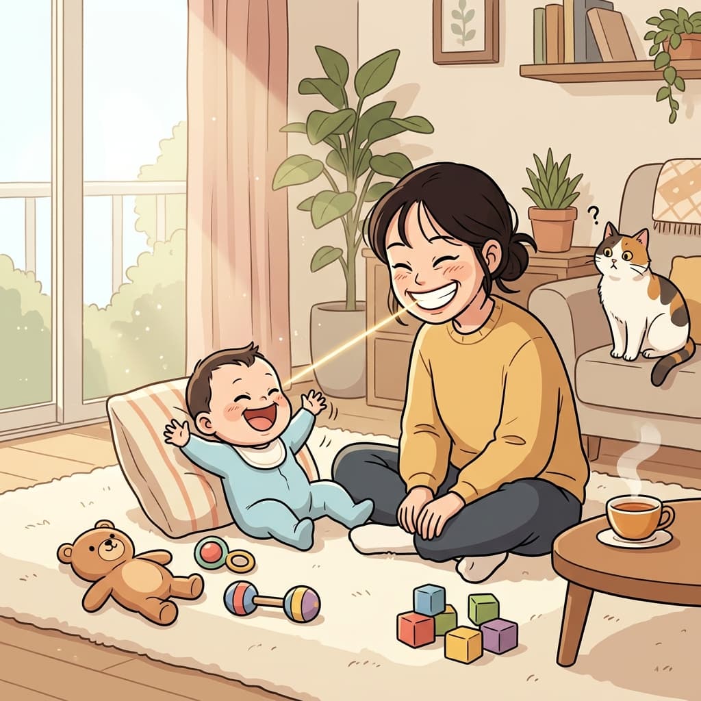 Babies seem wired to smile back whenever someone smiles at them first.