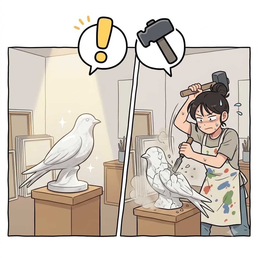 BE (completely) + LABOR (work) — by completely (BE) wasting his LABOR on an already finished sculpture, the artist continued to belabor the details.
