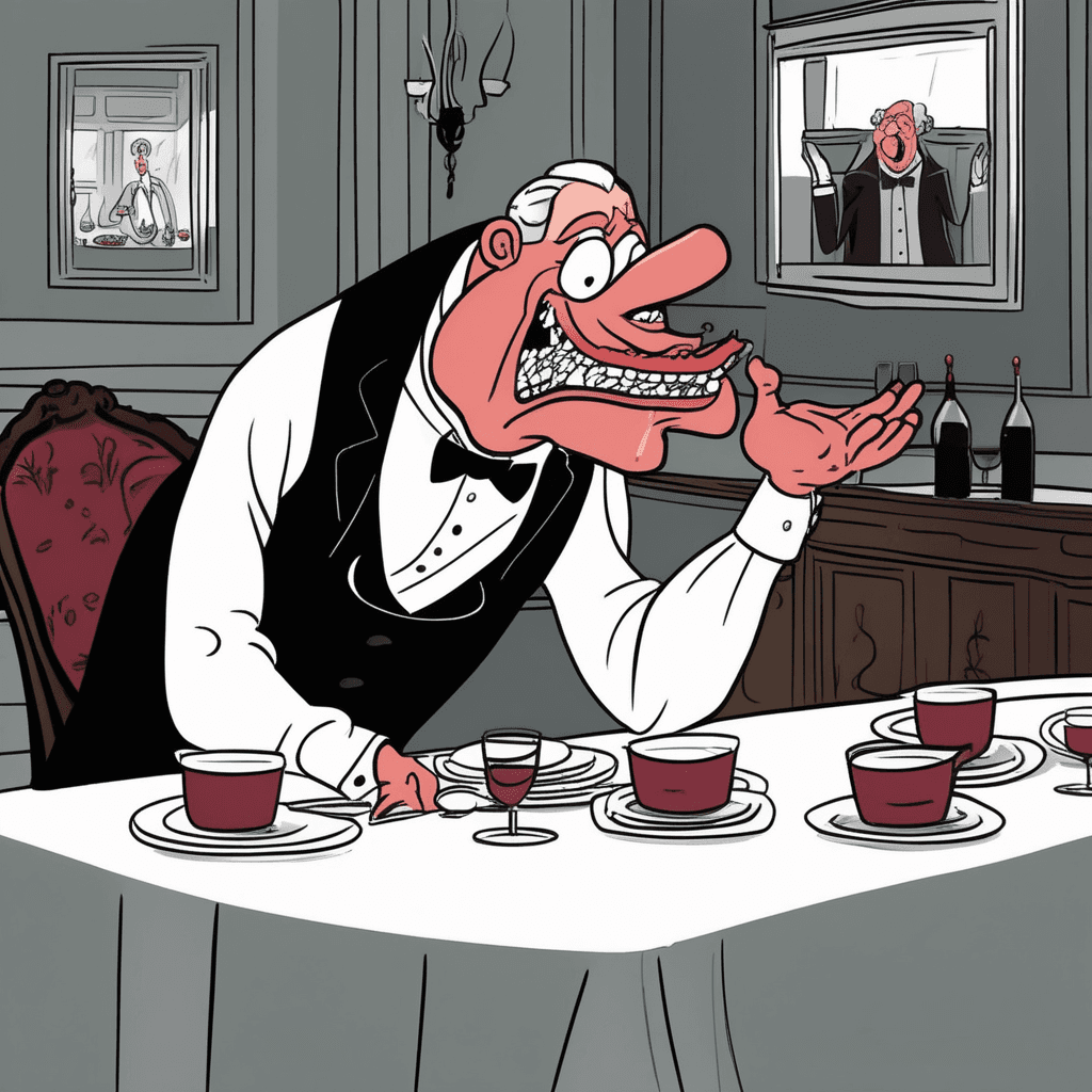 His loud belch made guests squelch their giggles!