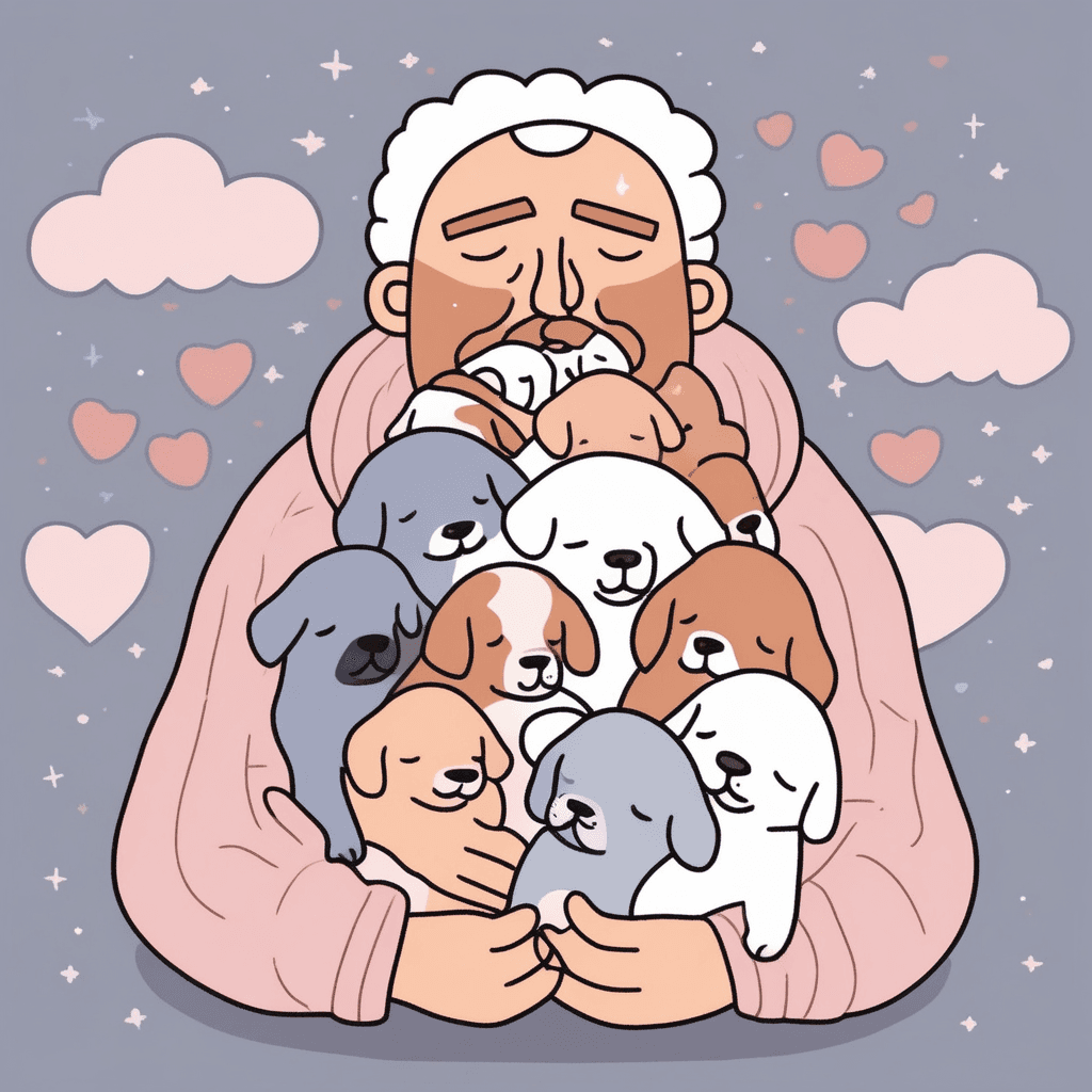 Be nine puppies safe — benign giant, gentle and harmless!