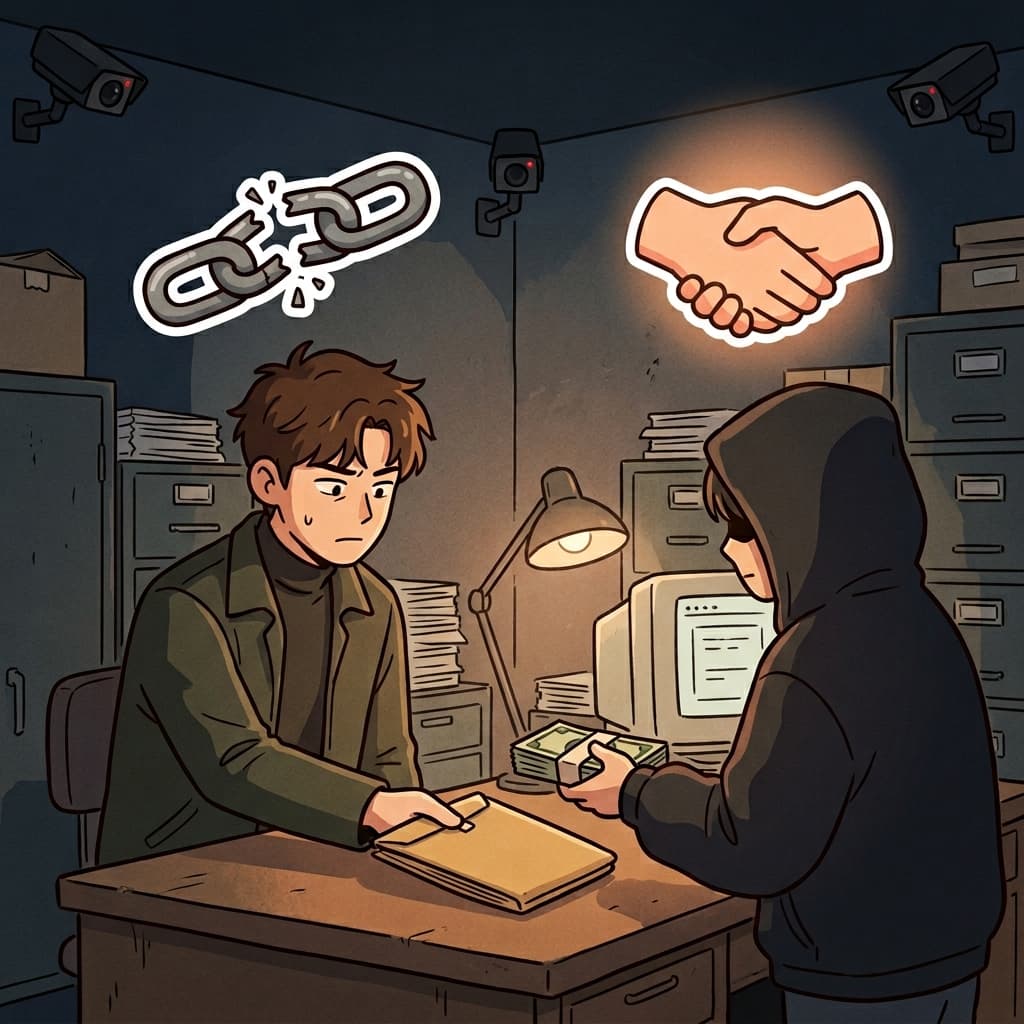 The betrayer sold secret information for money and personal gain. (BETRAY + PERSON = BETRAYER)
