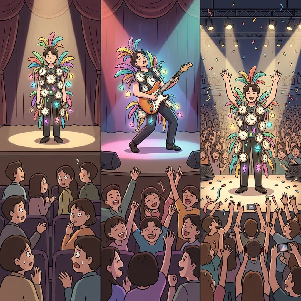 The bizarre guitarist became a superstar because of his unforgettable style.