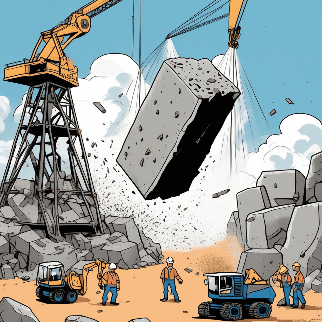 When the block hits the rock, it sends a shock!
