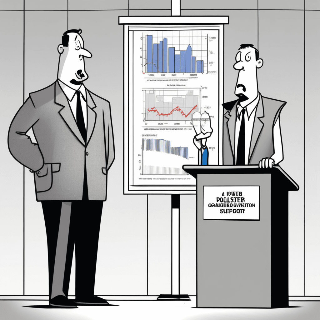The pollster's data helps bolster trust, while the guard checks his holster!