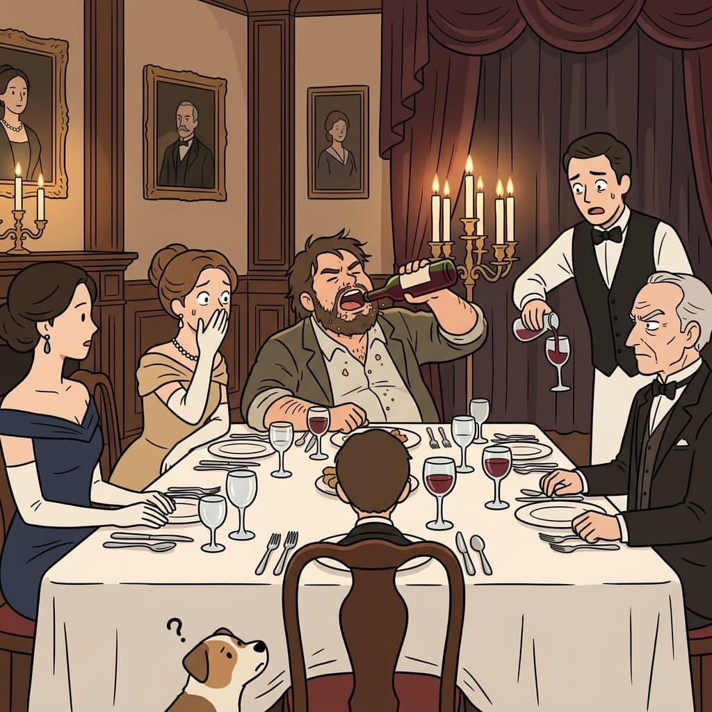 His boorish behavior at the elegant dinner made every guest cringe.