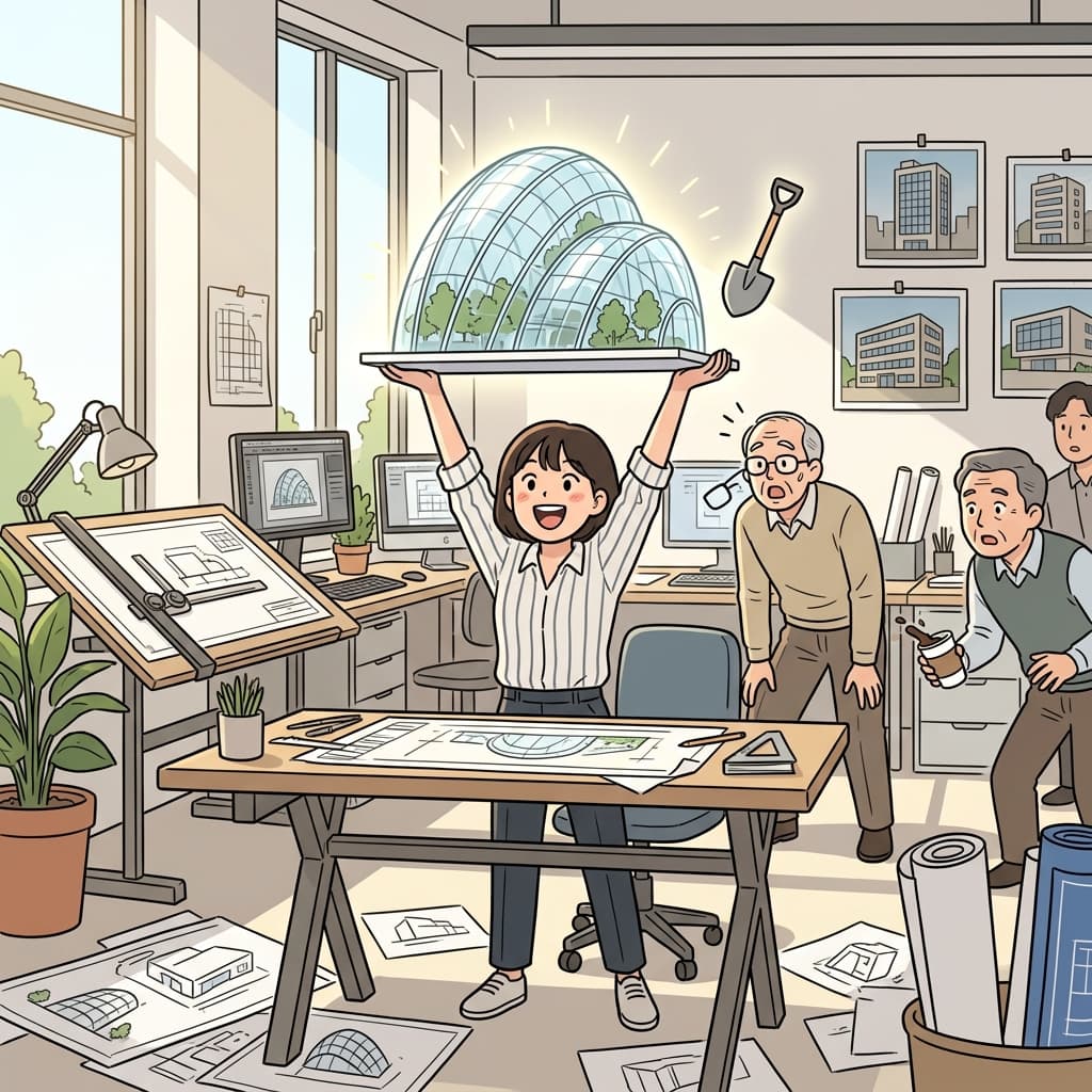 The young architect's glass dome design will break new ground in sustainable building.